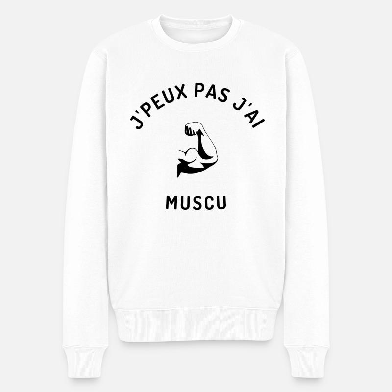 J peux pas j ai muscu - Pull Premium bio Homme - blanc
