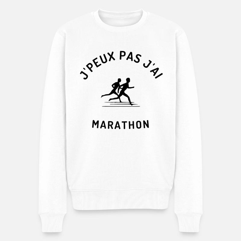 J peux pas j ai marathon - Pull Premium bio Homme - blanc