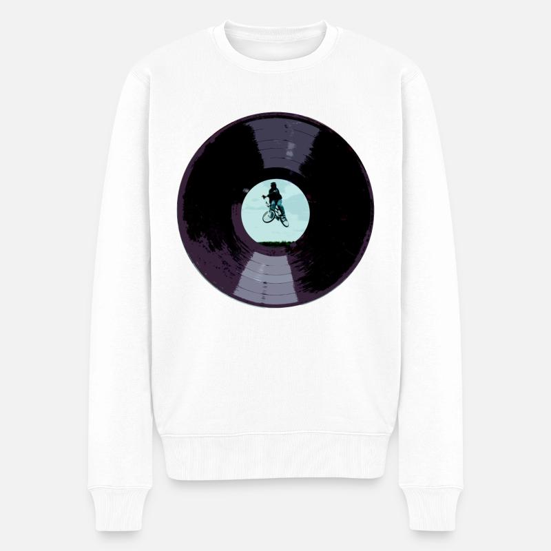 bmx vinyle rétro old school - Pull Premium bio Homme - blanc