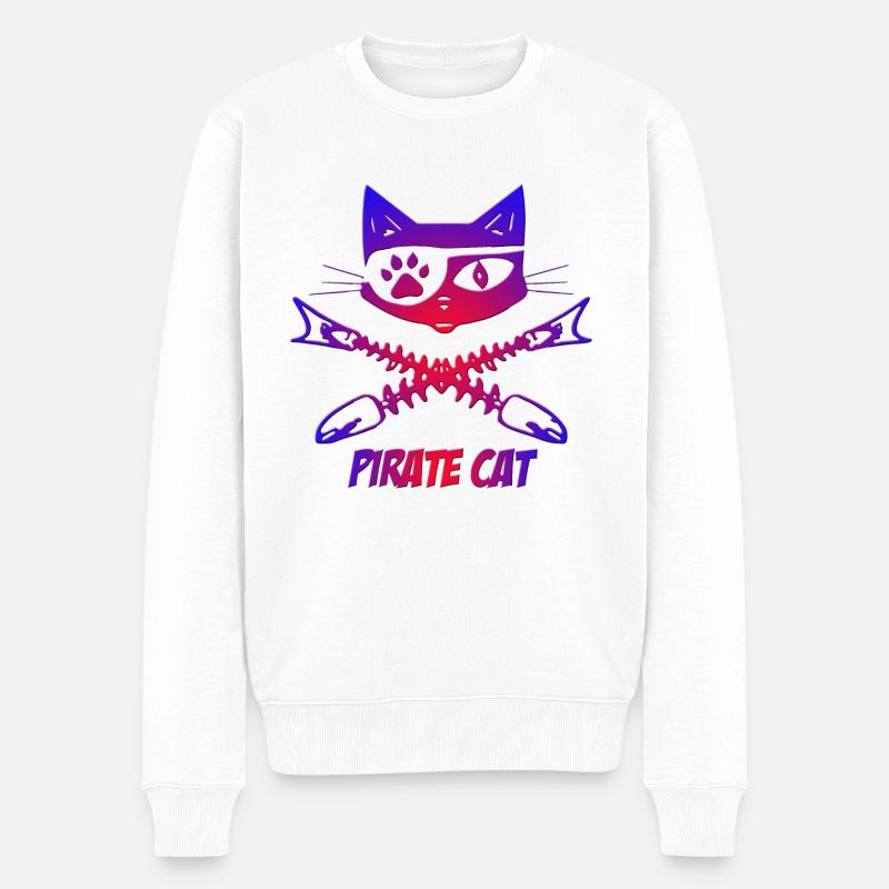 pirate cat - Pull Premium bio Homme - blanc