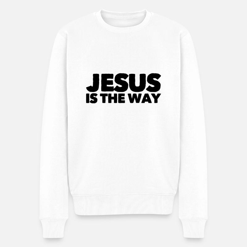 Jésus est le chemin - Pull Premium bio Homme - blanc
