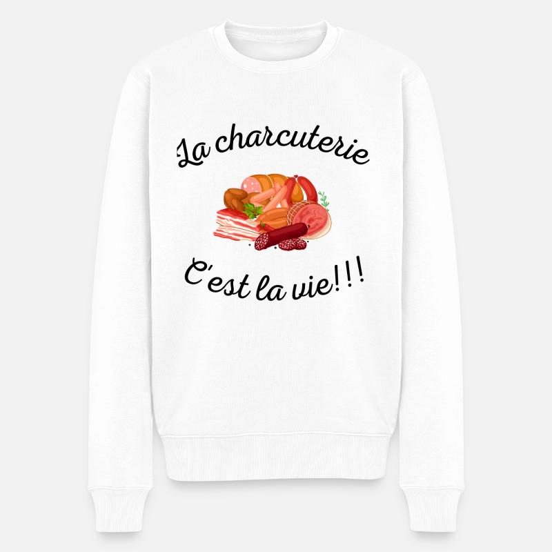 la charcuterie c'est la vie!!! - Pull Premium bio Homme - blanc