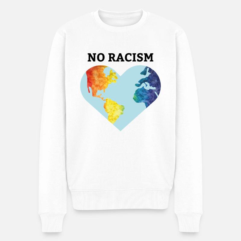 No racism Toleranz Geschenk Menschenrechte - Männer Premium Bio Pullover - Weiß