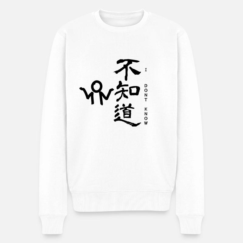 I dont know chinesisch - Männer Premium Bio Pullover - Weiß