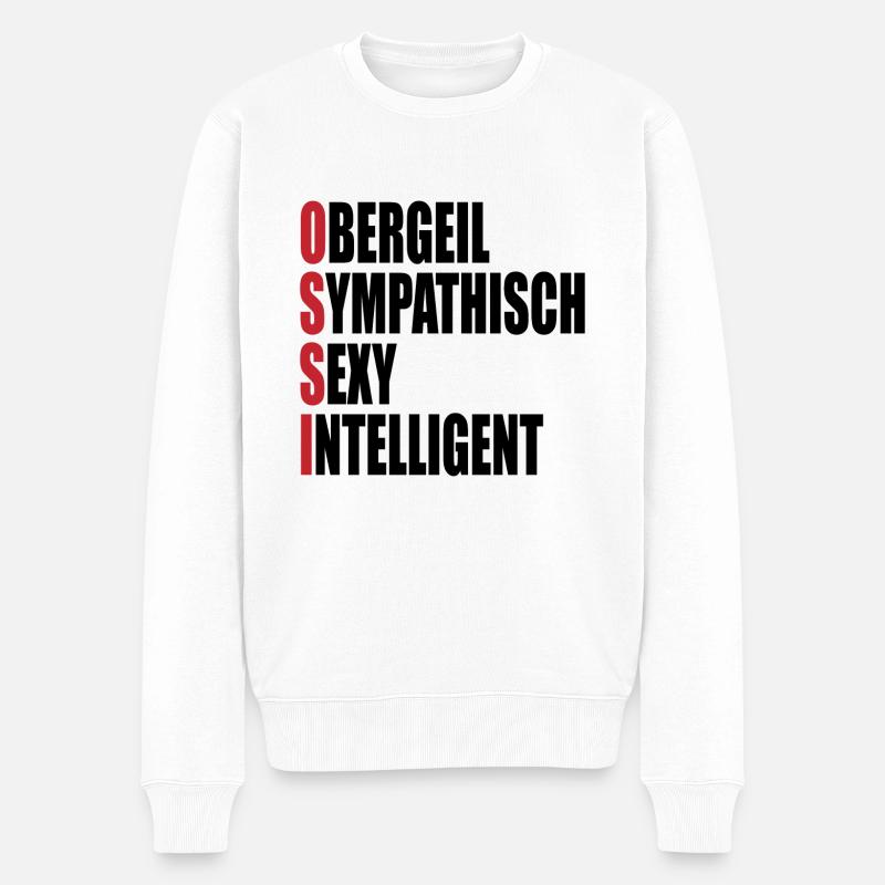 Ossi Geschenk DDR Ostdeutschland Generation - Männer Premium Bio Pullover - Weiß