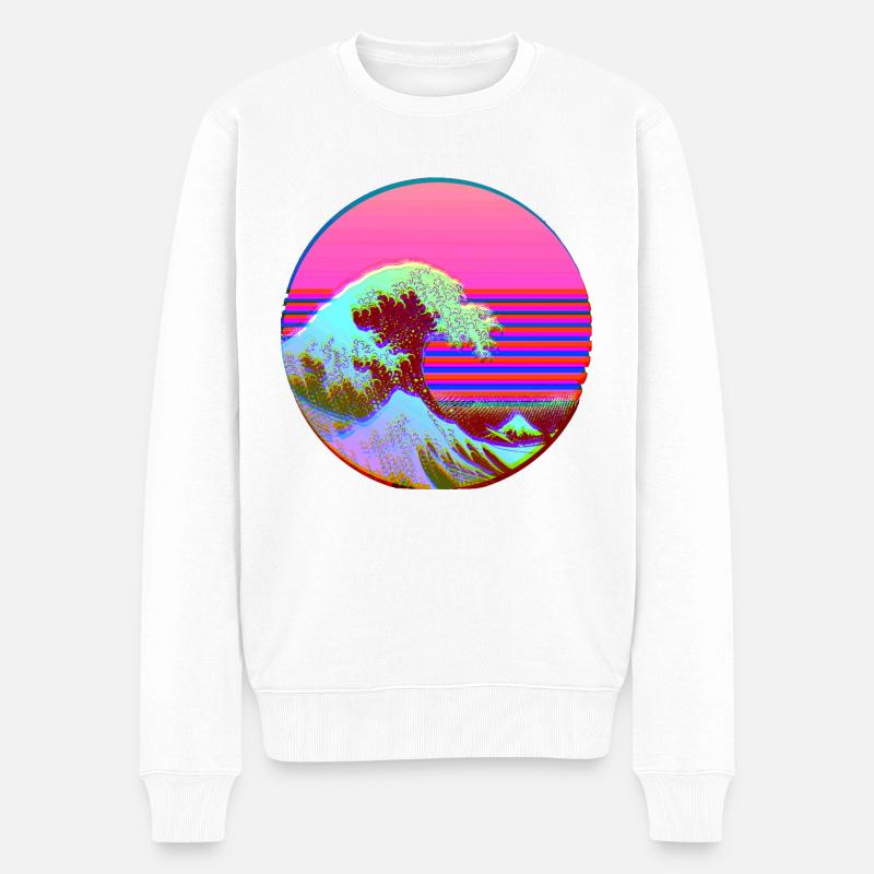 die große Rückwelle - Männer Premium Bio Pullover - Weiß