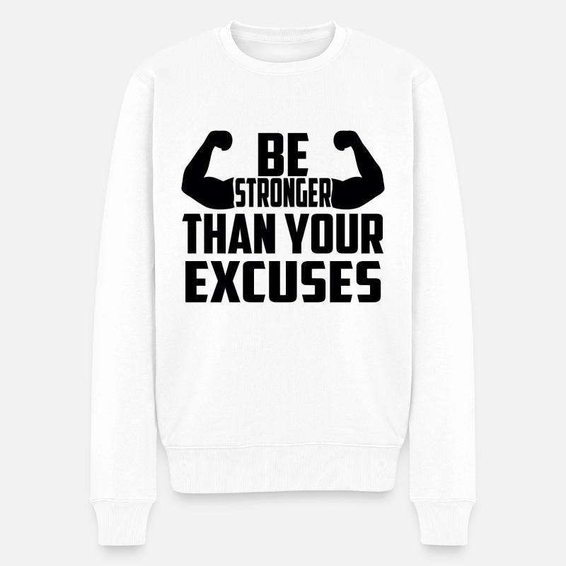 Soyez plus fort que vos excuses - Pull Premium bio Homme - blanc