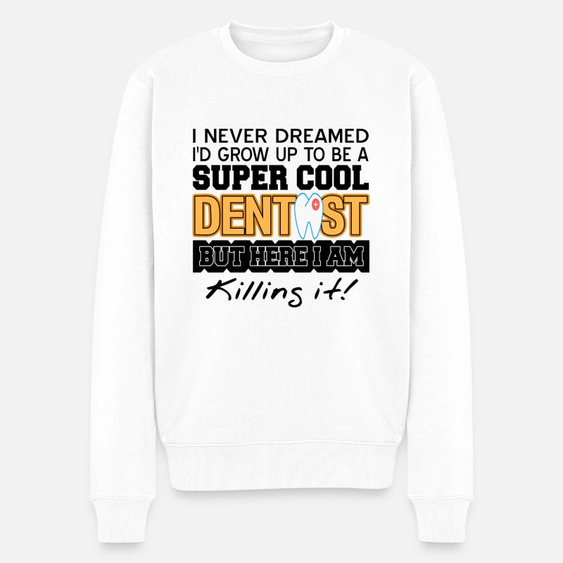 Zahnarzt - Männer Premium Bio Pullover - Weiß