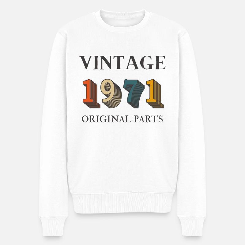 Pièces originales vintage 1971 - Pull Premium bio Homme - blanc