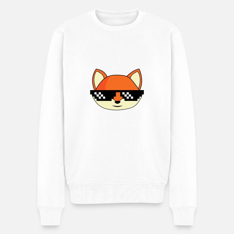 Thug Fox - Thug Renard - Männer Premium Bio Pullover - Weiß