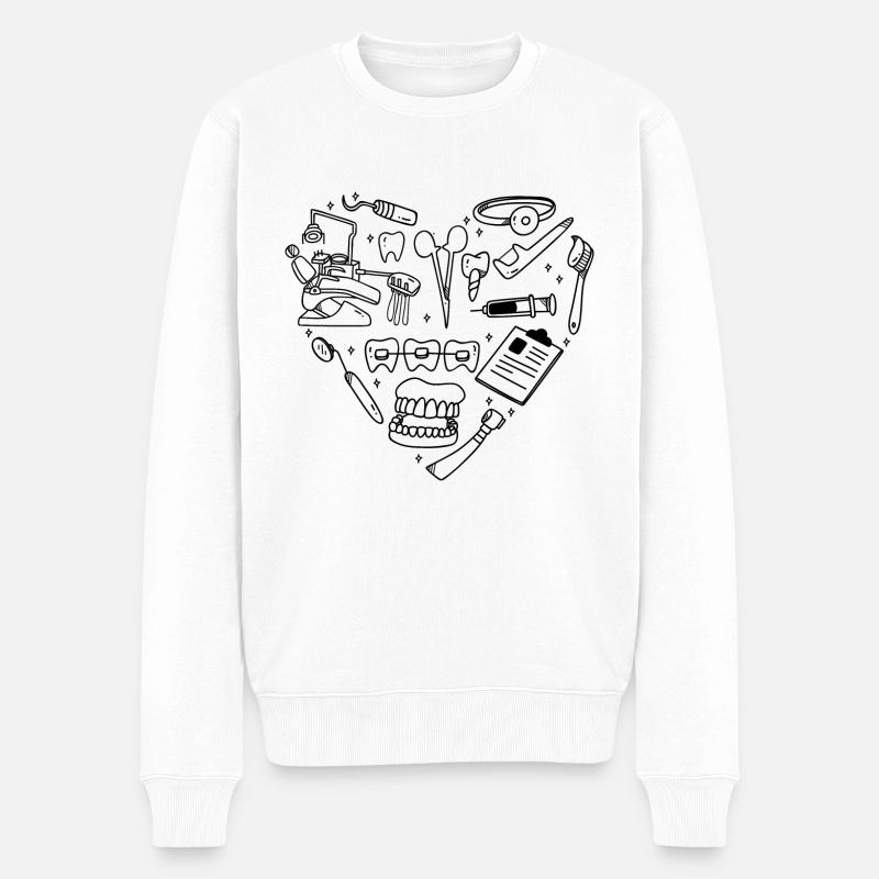 Zahnarzt Zahnarzthelferin Zahnarztpraxis - Männer Premium Bio Pullover - Weiß