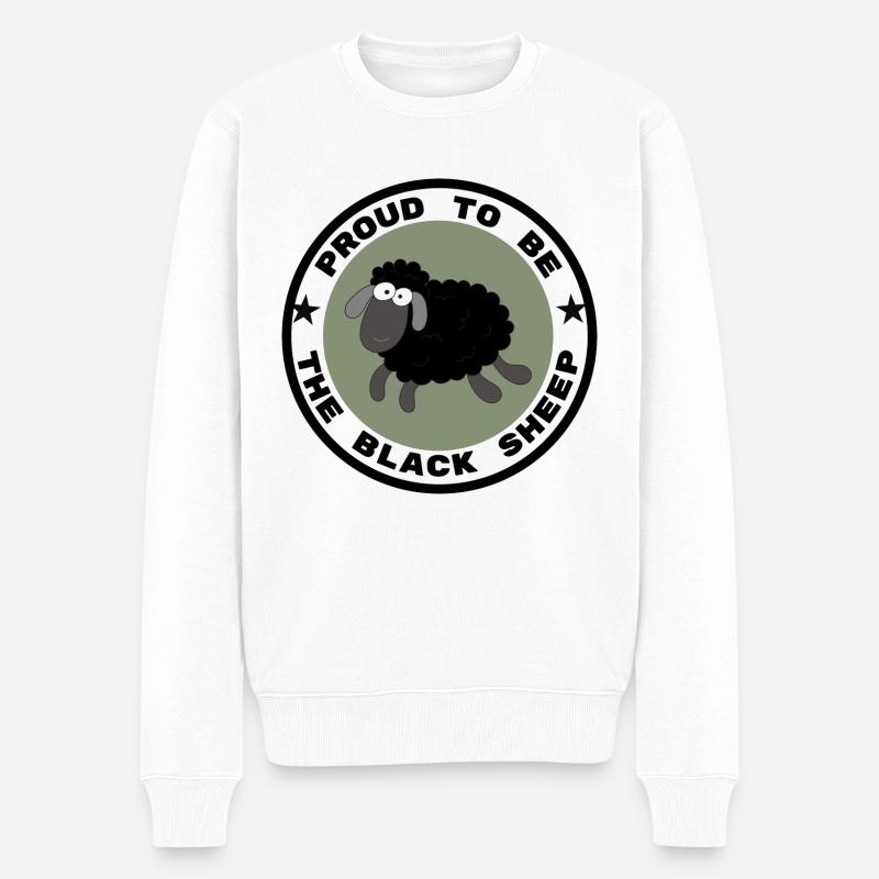 PROUD TO BE THE BLACK SHEEP - Männer Premium Bio Pullover - Weiß