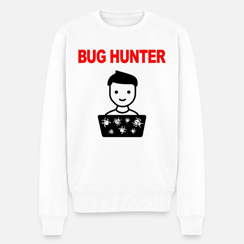 Bug Hunter, Test software, Programmatore, IT, Bug - Maglione ecologico premium da uomo - bianco