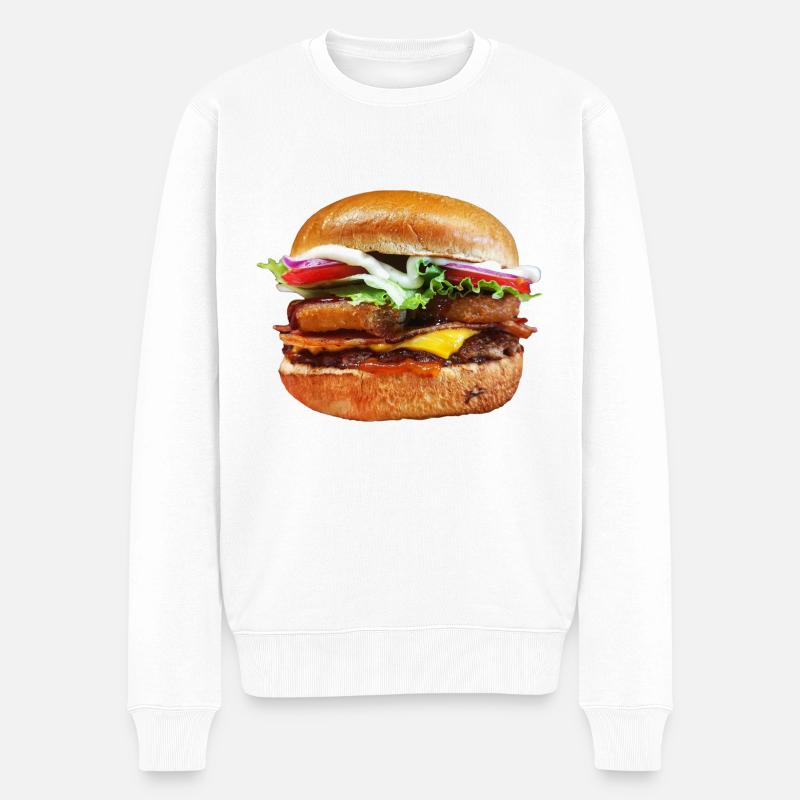 Burger - Pull Premium bio Homme - blanc