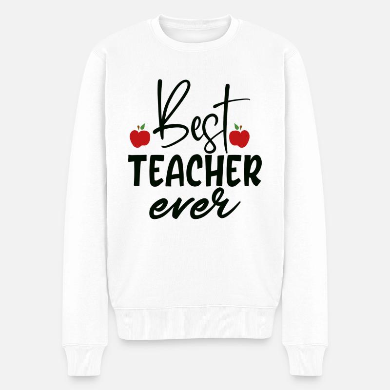 Bester Lehrer aller Zeiten - Männer Premium Bio Pullover - Weiß