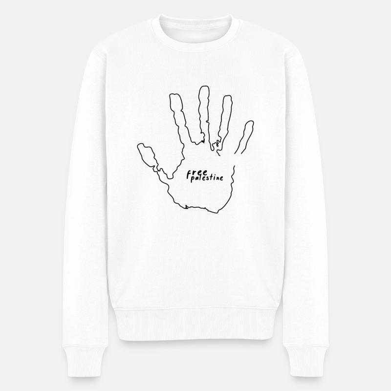 free palestine - Männer Premium Bio Pullover - Weiß