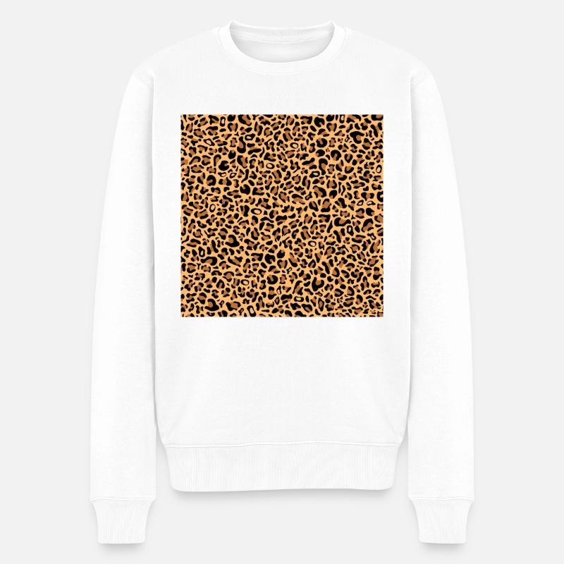 Leopardenmuster | Leopard Print | African Animal - Männer Premium Bio Pullover - Weiß
