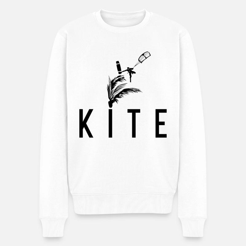 KITER PALME - Männer Premium Bio Pullover - Weiß