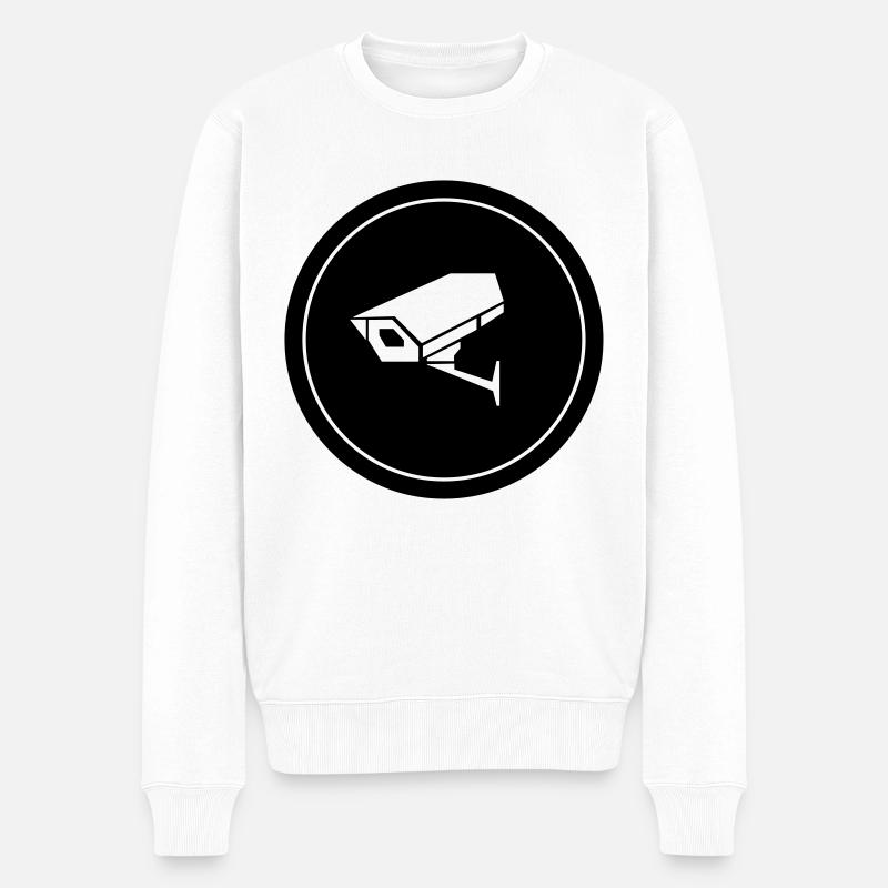 überwachungskamera - Männer Premium Bio Pullover - Weiß