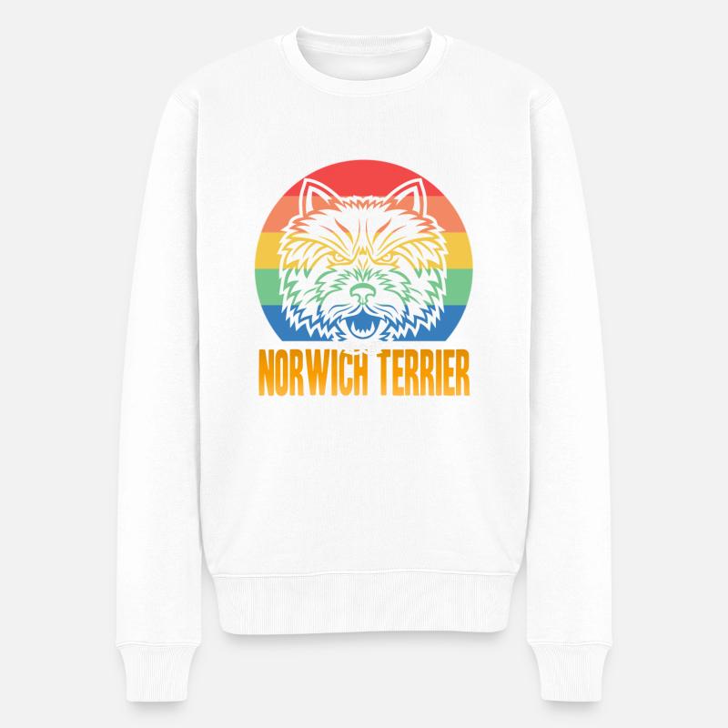 Norwich Terrier - Männer Premium Bio Pullover - Weiß