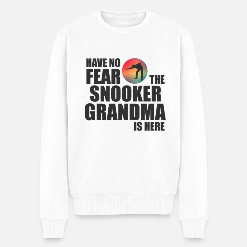 Die Snooker Oma - Männer Premium Bio Pullover - Weiß