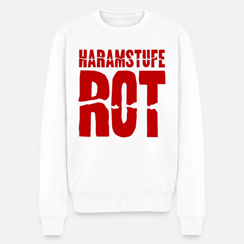 Haramstufe Rot - Männer Premium Bio Pullover - Weiß