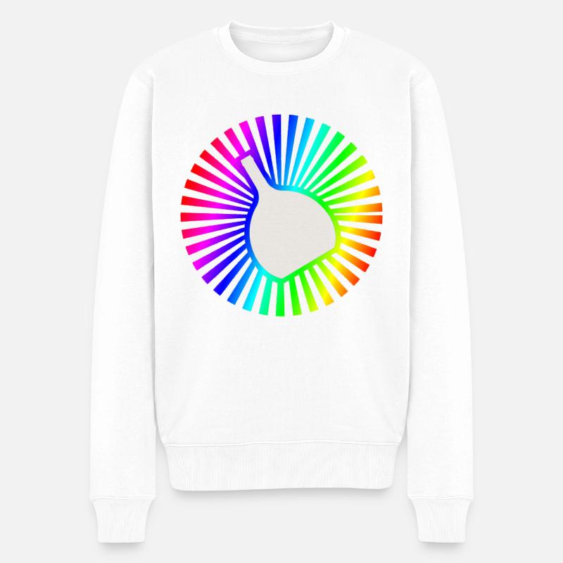 Bocksbeutel Regenbogen - Männer Premium Bio Pullover - Weiß