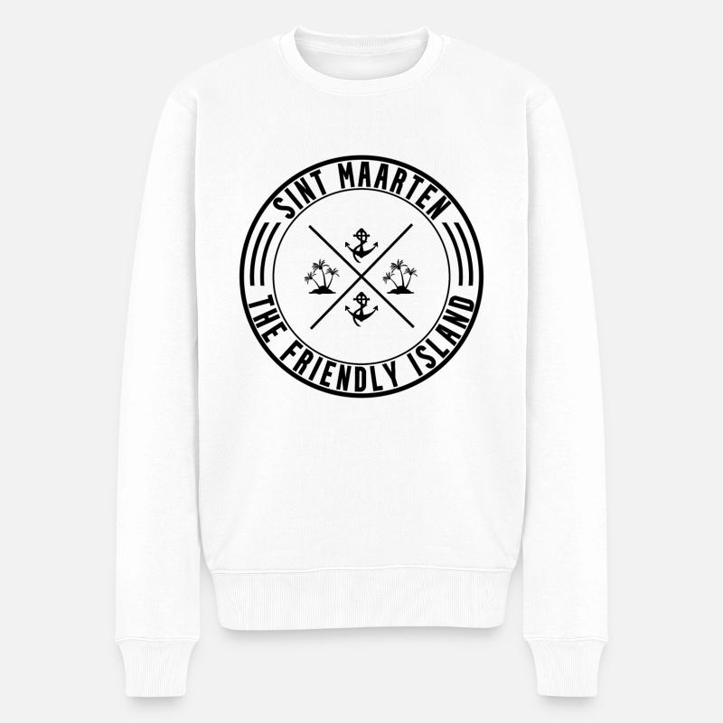 Sint Maarten L’île amicale - Pull Premium bio Homme - blanc