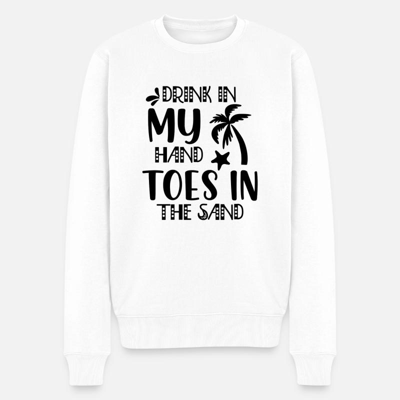 Drink in my hand, toes in the sand - Pull Premium bio Homme - blanc
