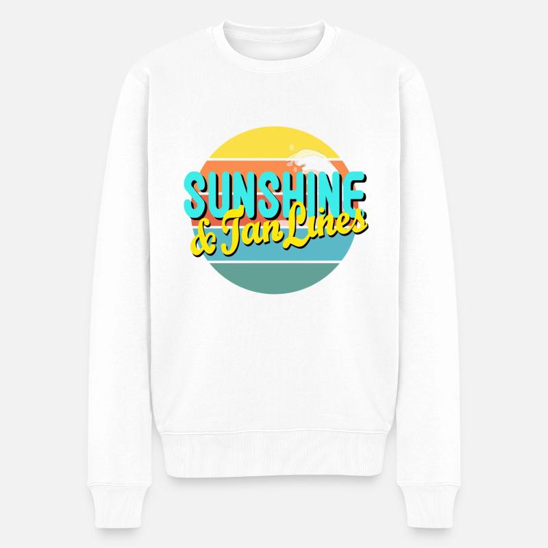 Lignes Sunshine et Tan - Pull Premium bio Homme - blanc