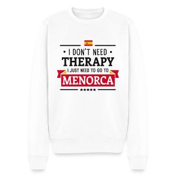 MENORCA THERAPY BALEAREN SPANIEN URLAUB GESCHENK - Männer Premium Bio Pullover - Weiß - Vorne - Thijin (182cm)