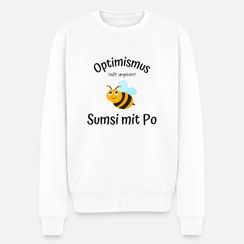 Optimismus heißt umgekehrt "Sumsi mit Po" - Männer Premium Bio Pullover - Weiß