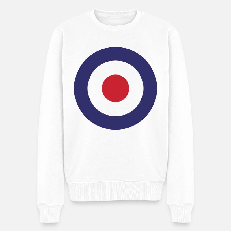 England Flag Round Target - Männer Premium Bio Pullover - Weiß