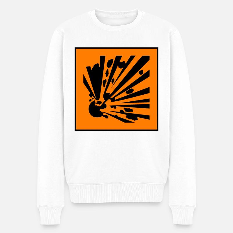 Explosief Waarschuwing, Sprengstoffwarnung - Männer Premium Bio Pullover - Weiß