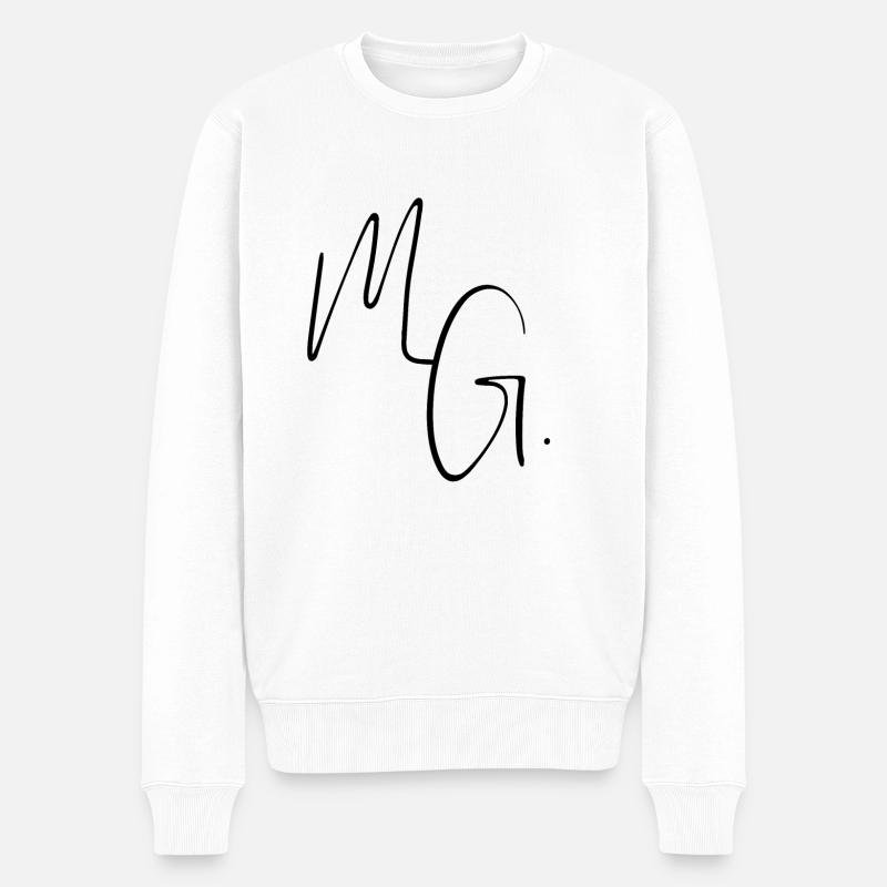 Initialen M.G - Männer Premium Bio Pullover - Weiß