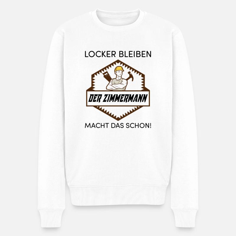 Zimmermann geschenk - Männer Premium Bio Pullover - Weiß