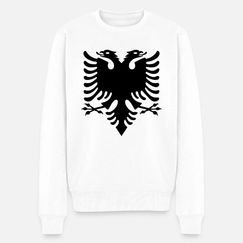 Adler Shqiponja - Männer Premium Bio Pullover - Weiß