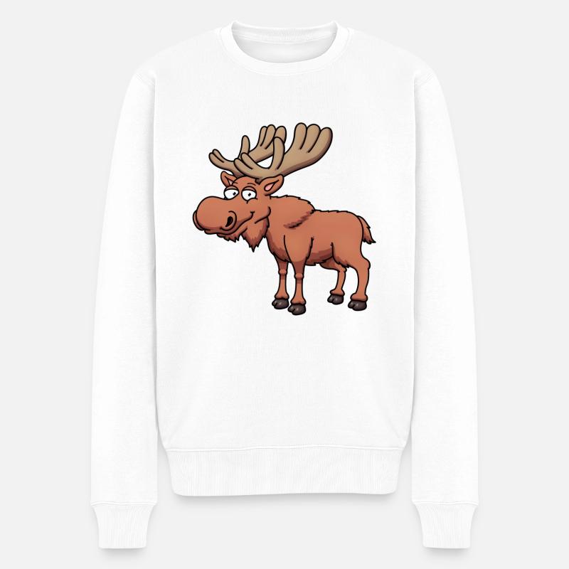 Joyeux dessin animé Orignal - Pull Premium bio Homme - blanc