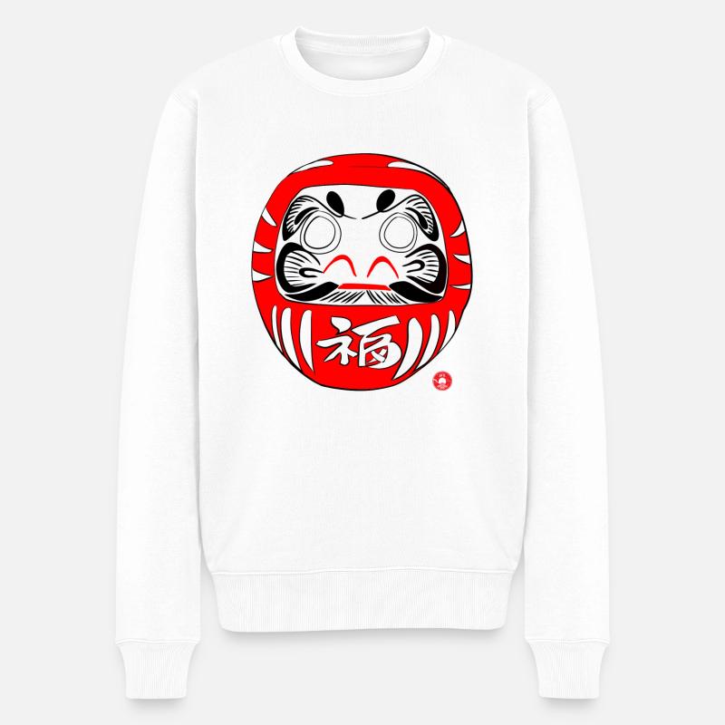 Daruma - Männer Premium Bio Pullover - Weiß