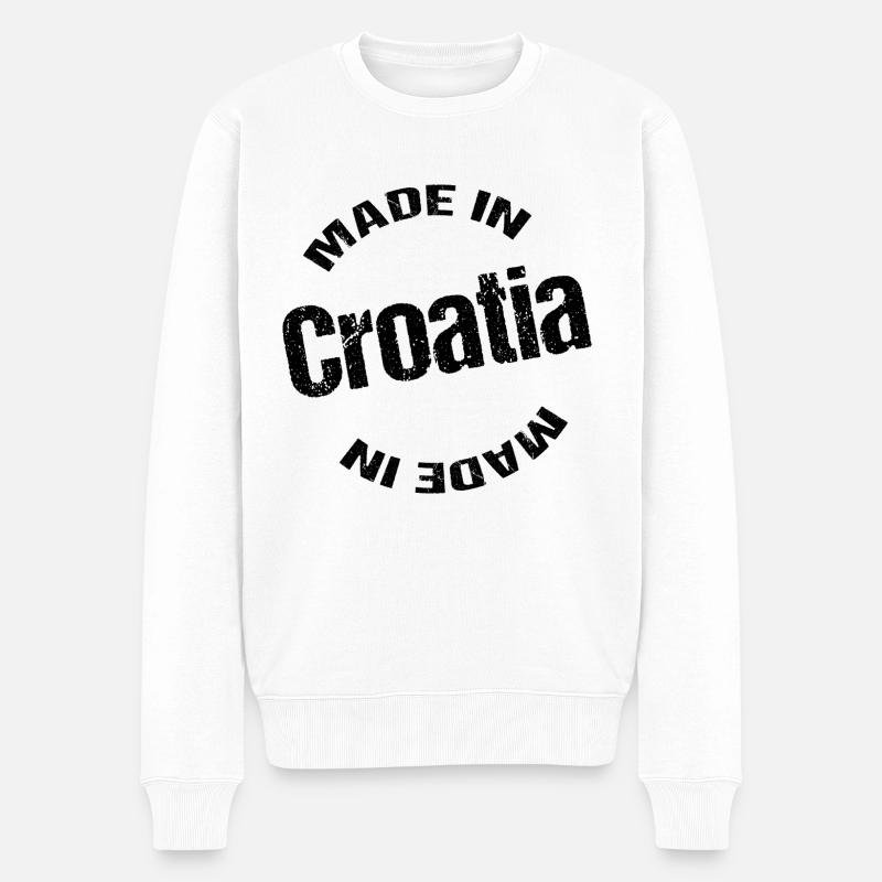 Hergestellt in Kroatien - Männer Premium Bio Pullover - Weiß