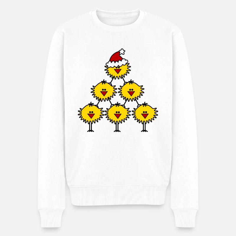 Weihnachtsküken - Männer Premium Bio Pullover - Weiß
