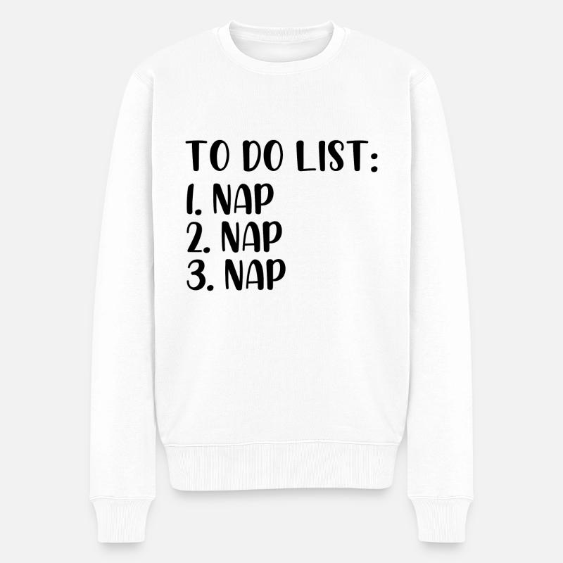 To do list nap - Männer Premium Bio Pullover - Weiß