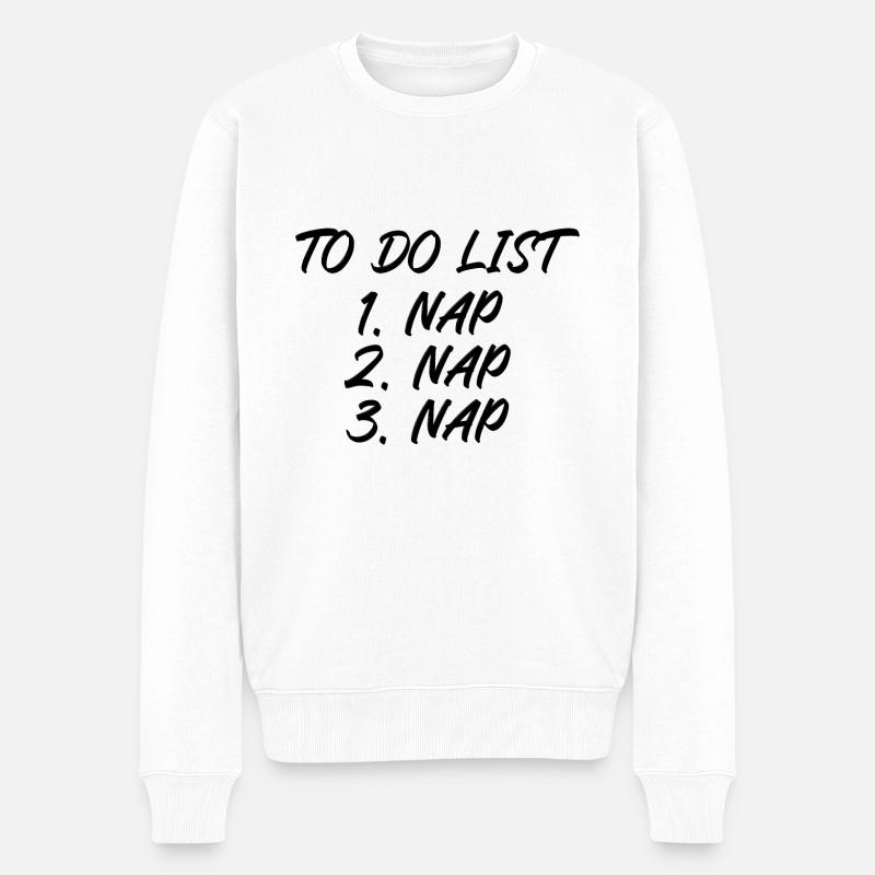 To do list nap - Männer Premium Bio Pullover - Weiß