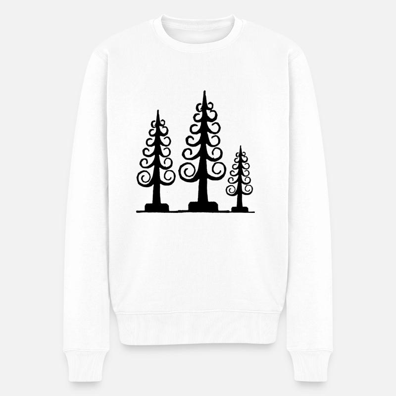 sapin sculpté, chip tree, Monts Métallifères - Pull Premium bio Homme - blanc