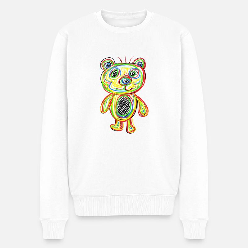Teddybär Bär - Männer Premium Bio Pullover - Weiß