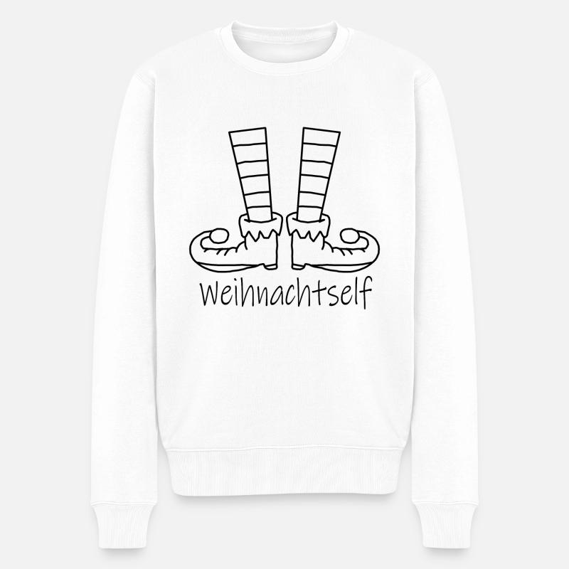 Weihnachtself - Männer Premium Bio Pullover - Weiß