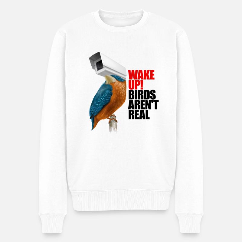 birds aren't real - Männer Premium Bio Pullover - Weiß
