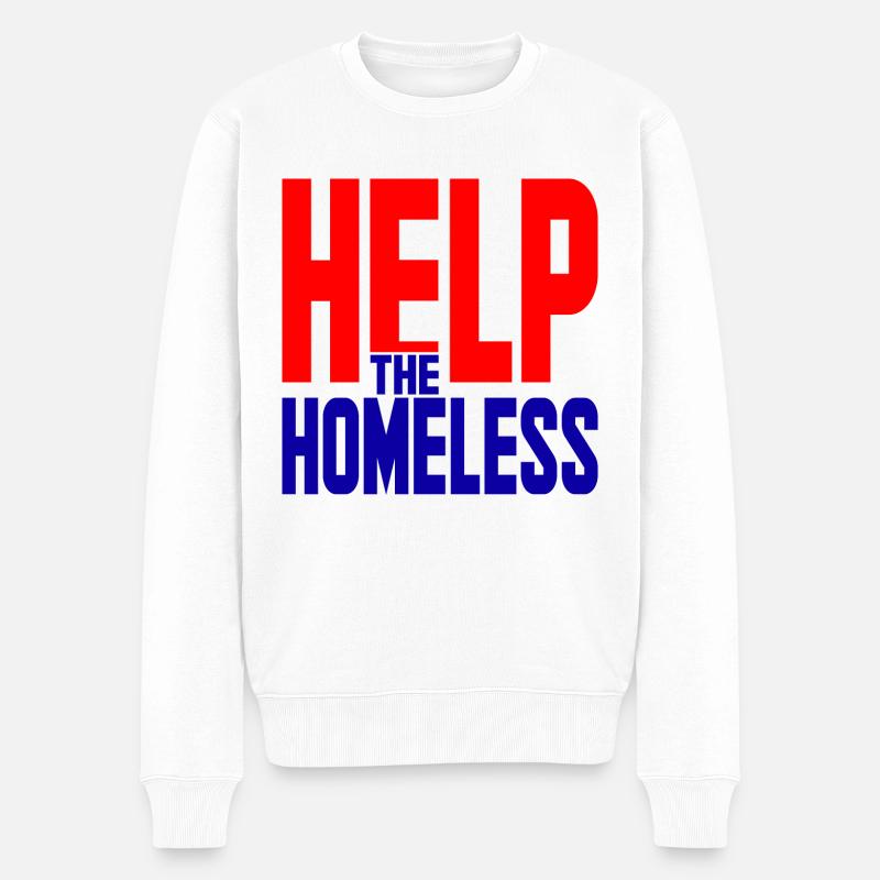 Aidez-les sans abri solidarité - Pull Premium bio Homme - blanc