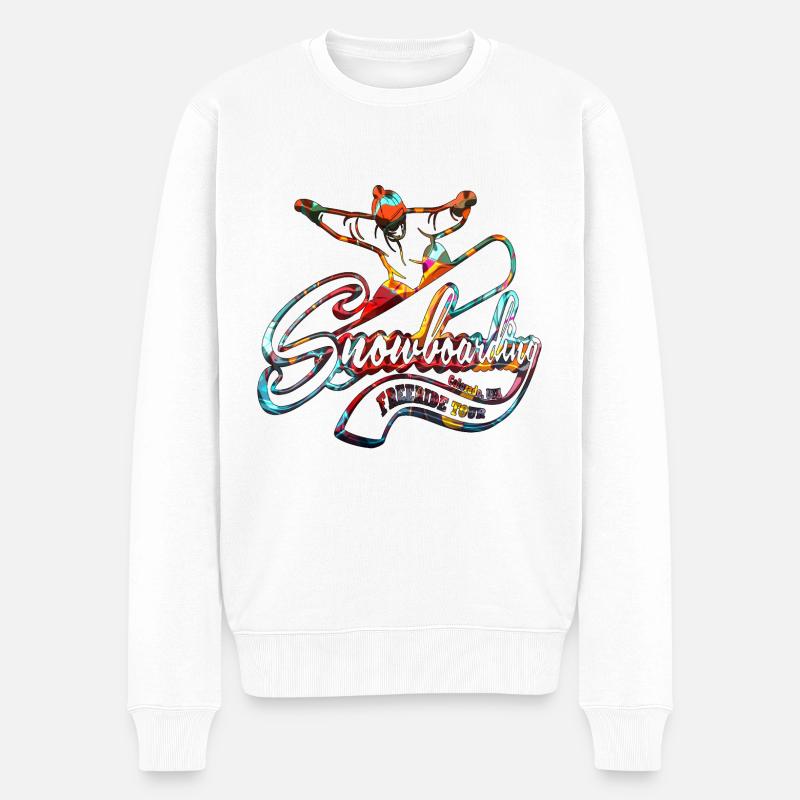 Snowboarden - Männer Premium Bio Pullover - Weiß