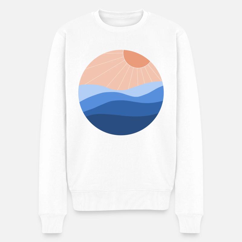 Soleil et mer - Pull Premium bio Homme - blanc